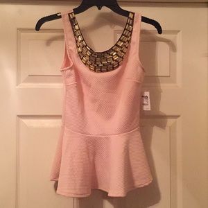 Charlotte Russe light pink peplum top
